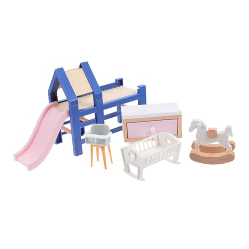 DONFAMDS 1 Set Rollenspielspielzeug Für Puppenhaus: 1:12 Miniatur-puppenhauszubehör – Puppenspielplatz-spielset – Puppenschlafzimmermöbel Und Wiegebett, Schaukelpferd, Schiebestuhl DONFAMDS 1 Set Rollenspielspielzeug Für Puppenhaus: 1:12 Miniatur-puppenhauszubehör – Puppenspielplatz-spielset – Puppenschlafzimmermöbel Und Wiegebett, Schaukelpferd, Schiebestuhl von DONFAMDS