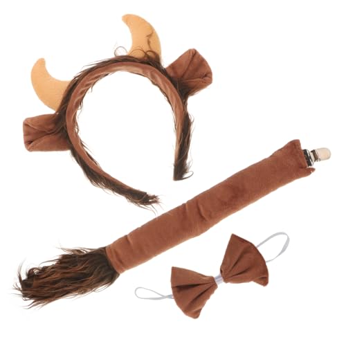 DONFAMDS 1satz Kuhkostüm Set Für Damen Tierkostüm Mit Haarreif Fliege Und Für Cosplay Und Kinderfestivals Verkleidung Für Und Halloween von DONFAMDS