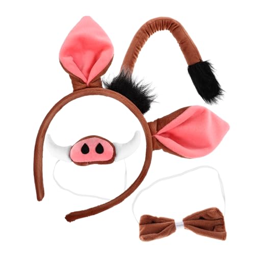 DONFAMDS 1satz Schwein Kostüm Set Mit Haarreif Fliege Nase Und Für Mädchen Niedliches Tierkostüm Für Cosplay Geburtstagsfeiern Und Fotografie Leicht Und Für Besondere Anlässe von DONFAMDS