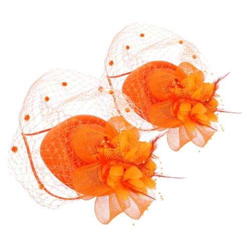 DONFAMDS 2 Stück Vintage Plume Hut Stirnband mit Mesh Schleier Eleganter Haarschmuck für Party Cosplay und Teeparty Auffälliges Federdesign für Damen und Hochzeitsgäste von DONFAMDS