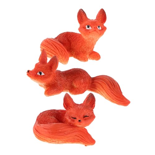 DONFAMDS 3 Stück Fuchsfiguren aus Resin Tierornamente für Feengärten Terrarien und Mikro Landschaften Dekoration für Garten DONFAMDS 3 Stück Fuchsfiguren aus Resin Tierornamente für Feengärten Terrarien und Mikro Landschaften Dekoration für Garten von DONFAMDS