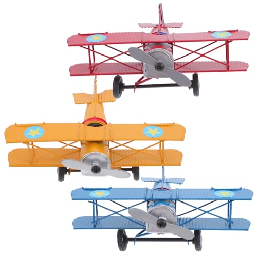 DONFAMDS 3 Stück Kampfflugzeug Modell Ornamente Heimdekoration Flugzeug Desktop Dekorationen Metall Desktop Ornament Desktop Dekoration Handwerk Metall Flugzeug Dekorationen von DONFAMDS