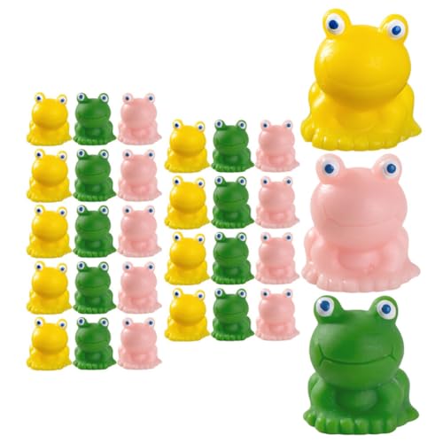 DONFAMDS 30 Stück Teiliges Mini Frosch Figuren aus Robustem Kunstharz Mattierte Garten deko für Mikrolandschaften DIY Puppenhaus und Schreibtisch Farbige Miniatur Frosch Statue für Innen von DONFAMDS