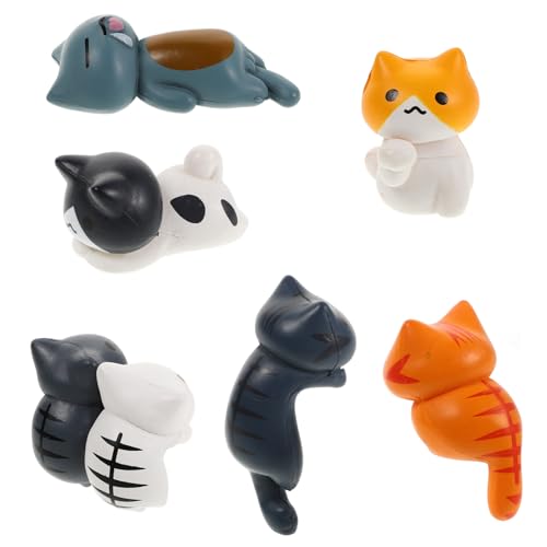DONFAMDS 6 Stück Katzen Miniaturfiguren aus PVC Süße Cartoon Auto Dekoration Katzenornament für Armaturenbrett und Mittelkonsole Liebenswertes Design Leicht zu Reinigen DONFAMDS 6 Stück Katzen Miniaturfiguren aus PVC Süße Cartoon Auto Dekoration Katzenornament für Armaturenbrett und Mittelkonsole Liebenswertes Design Leicht zu Reinigen von DONFAMDS