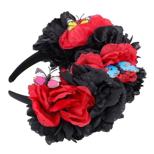 DONFAMDS Mexikanische Blumenkrone Haarreif mit Kunstblumen für Halloween und Karneval für Partys Cosplay und Day Of The Dead Feierlichkeiten Vielseitig und Langlebig von DONFAMDS