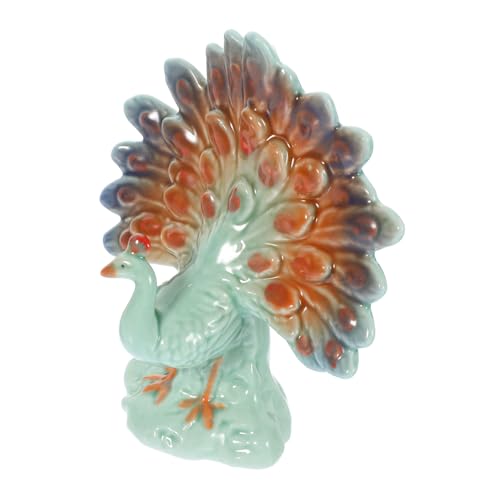 DONFAMDS Pfauen-Ornament Mit Offenem Keramik-tierfigur Wohndekoration Vogelfiguren DONFAMDS Pfauen-Ornament Mit Offenem Keramik-tierfigur Wohndekoration Vogelfiguren von DONFAMDS