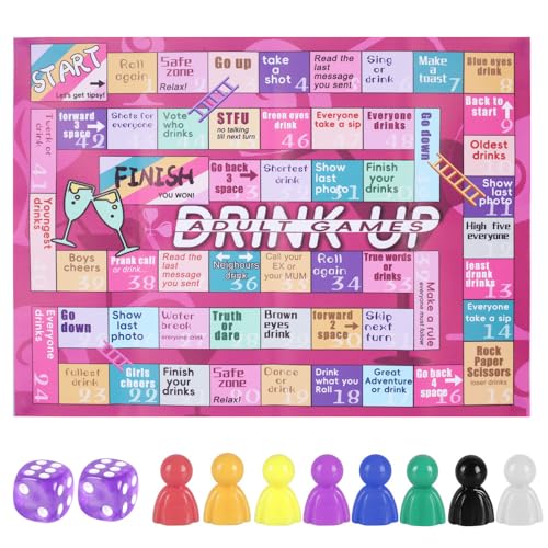 Brettspiel, Trinkspiel Matte, Spielmatte für Trinkbrettspiel, 21 Geburtstag Geschenk, Spiele für Erwachsene, Gesellschaftsspiele, Activity Spiel, 2–8 Spieler von DONGKER