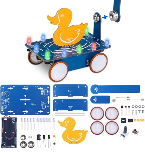 DONGKER Löt Bausatz Kleine Gelbe Ente Auto Kit mit LED Lichtern Magnetantrieb Auto DIY Lötprojekte Kreative Experimentier bausätze für Mint-Fächer Anfänger DONGKER Löt Bausatz Kleine Gelbe Ente Auto Kit mit LED Lichtern Magnetantrieb Auto DIY Lötprojekte Kreative Experimentier bausätze für Mint-Fächer Anfänger von DONGKER