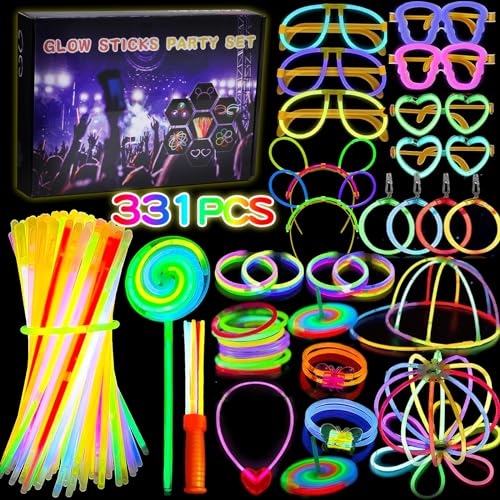 DONGQI 331 Stück Knicklichter Party Set,Neon Leuchtstäbe mit 150 Anschlüssen, Knicklicht Glow Sticks Schwarzlicht Deko für für Halloween, Weihnachten, Geburtstage, Festival, dunkle Partyzubehör DONGQI 331 Stück Knicklichter Party Set,Neon Leuchtstäbe mit 150 Anschlüssen, Knicklicht Glow Sticks Schwarzlicht Deko für für Halloween, Weihnachten, Geburtstage, Festival, dunkle Partyzubehör von DONGQI