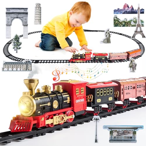 Elektrischer Zug Spielzeug, Weihnachtszug Set, Elektrischer Zug Set für Kinder, Dampfzug Spielzeug mit Dampf, Sounds und Lights, Kreatives Spielzeug für Kinder ab 5 6 7 8 10 12+Jahren Elektrischer Zug Spielzeug, Weihnachtszug Set, Elektrischer Zug Set für Kinder, Dampfzug Spielzeug mit Dampf, Sounds und Lights, Kreatives Spielzeug für Kinder ab 5 6 7 8 10 12+Jahren von DONGQI