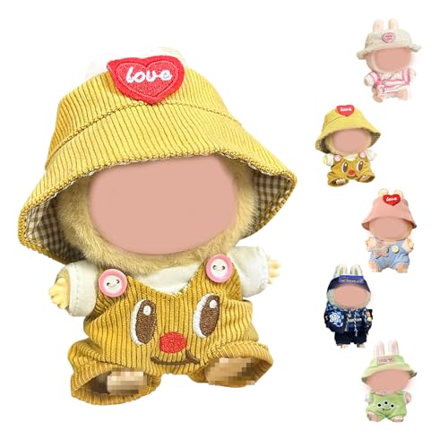 Kleidungsset für Labubu Puppe, Labubu Kleidung für 17 cm große Labubu Puppe, La-bubu Puppenzubehör, La-bubu Puppenkleidung, für 17cm La-bubu Plush Pullover Hoodie Bekleidung DIY Kinder Geschenke (B) von DONGSZQ