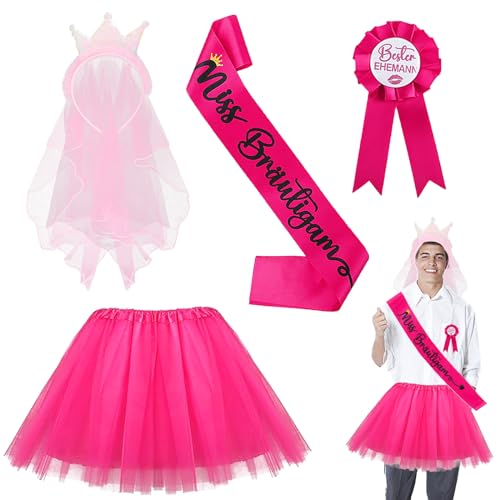 DONGSZQ JGA Männer Kostüm, 4 Stück Junggesellenabschied Männer Kostüm, Herren JGA Party Kostüm, für Junggesellenabschied Männer Party, Hochzeit für Braut Deko DONGSZQ JGA Männer Kostüm, 4 Stück Junggesellenabschied Männer Kostüm, Herren JGA Party Kostüm, für Junggesellenabschied Männer Party, Hochzeit für Braut Deko von DONGSZQ