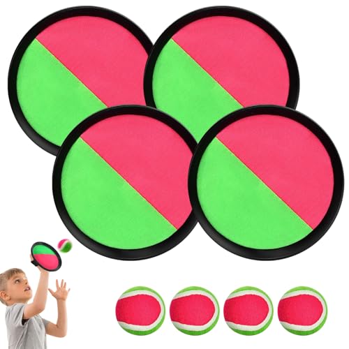 DONGSZQ Klettballspiel, 4 Paddel und 4 Bälle, Klettballspiel Catch Ball Set, Klettball Strandspielzeug, Strandspielzeug Klettball Wasserdicht, Kinder Spaß im Freien Spiel für Kinder Fangball-Spiel DONGSZQ Klettballspiel, 4 Paddel und 4 Bälle, Klettballspiel Catch Ball Set, Klettball Strandspielzeug, Strandspielzeug Klettball Wasserdicht, Kinder Spaß im Freien Spiel für Kinder Fangball-Spiel von DONGSZQ
