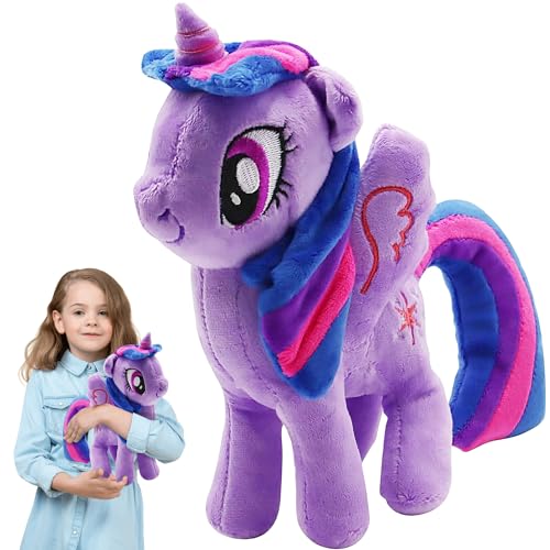 DONGSZQ Little Pony Kuscheltier, 20 cm Pferd Plüschtier, Geschenke für Kinder und Fans (Purple) von DONGSZQ