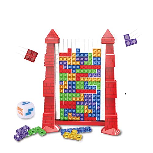 DONGTATA for Tetris Dreidimensionale Puzzle-Bausteine Denkübung Montessori Puzzle Spielzeug Acryl Giraffe/Schloss for Tetris Spielzeug Kristallklares HD-Display Holzpuzzles (Castle) von DONGTATA