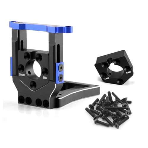 Aluminium-Schnellspanner-Motorhalterung, Motorbasis, RC-Ersatzteile für TRAXXAS 1/6 XRT 8S, 1/5 X-Maxx 6S 8S RC Auto (schwarz-blau) von DONGXINGWEI