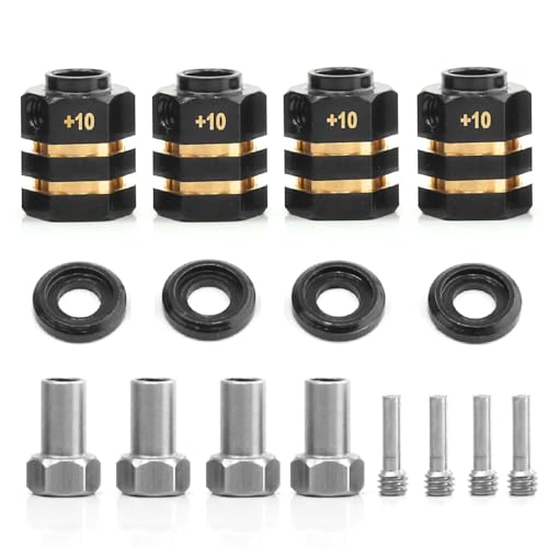 DONGXINGWEI Messing-Radnabe, breiter Adapter + 10 mm Sechskantgröße, 12 mm, RC-Teile für TRAXXAS TRX4 TRX6 RC Crawler Klettern RC Auto von DONGXINGWEI