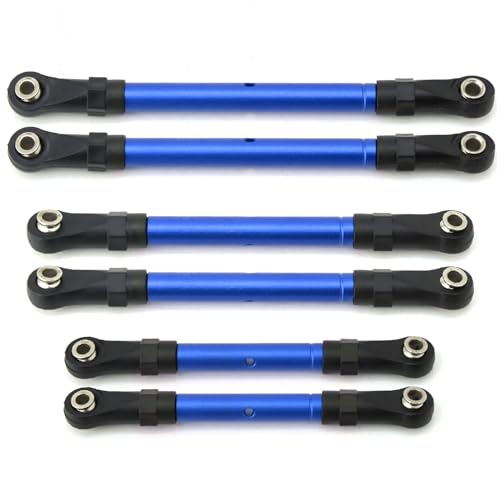 Zugstangen-Gestänge-Set, Spurstangen-Set, ferngesteuerte Teile für Traxxas Hoss Slash Rustler Stampede 4 x 4, 4 x 4 VXL 4WD RC Auto, Blau, 6 Stück Zugstangen-Gestänge-Set, Spurstangen-Set, ferngesteuerte Teile für Traxxas Hoss Slash Rustler Stampede 4 x 4, 4 x 4 VXL 4WD RC Auto, Blau, 6 Stück von DONGXINGWEI