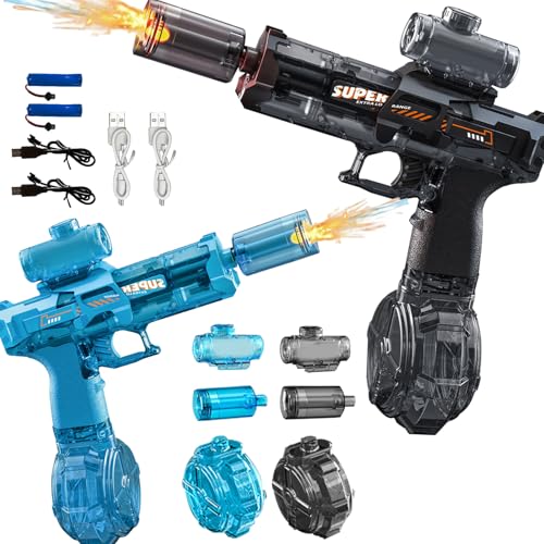 2 Stück Elektrische Wasserpistole Kinder, Automatische Wasserpistole Elektrisch, Wasser Pistole Elektrisch, Wiederaufladbare Kinderwasserpistole mit Großer Kapazität, Automatische Wasserpistolen 2 Stück Elektrische Wasserpistole Kinder, Automatische Wasserpistole Elektrisch, Wasser Pistole Elektrisch, Wiederaufladbare Kinderwasserpistole mit Großer Kapazität, Automatische Wasserpistolen von DONGZQAN