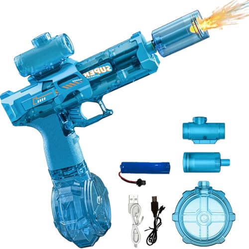 Elektrische Wasserpistole Kinder, Wasser Pistole Elektrisch, Automatische Wasserpistole Elektrisch, Wiederaufladbare Kinderwasserpistole Wasserpistolen für Strand und Garten (Blau) von DONGZQAN