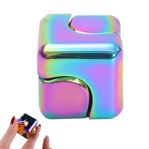 Infinity Cube, Color Fidget, Fidget Spinner Metall 2-in-1 Spielzeug aus Metall für Kinder und Erwachsene, Block Hand Spinner, Cooles Mini Gadget Spielzeug zum Stressabbau (Bunt) von DONOONIS