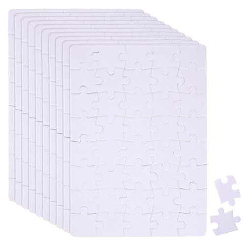 10 Stück Blanko Puzzle zum Bemalen, Puzzle Selbst Gestalten, DIY Fotopuzzle, Kreatives Bastelset, Selbst Gestalten für Kindergeburtstag und Kunstprojekte, Kindergeburtstag Basteln von DONQTWAY