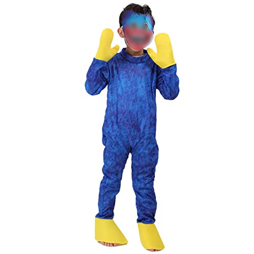 Funjoyz Kinder Wuggy Playtime Kostüm,Kinder Blue Pop Monster Kostüm, Cartoon Spiel Cosplay Karneval Monster Overall,Halloween Kostüm Geburtstagsfeier Kostüm Junge Mädchen von Funjoyz