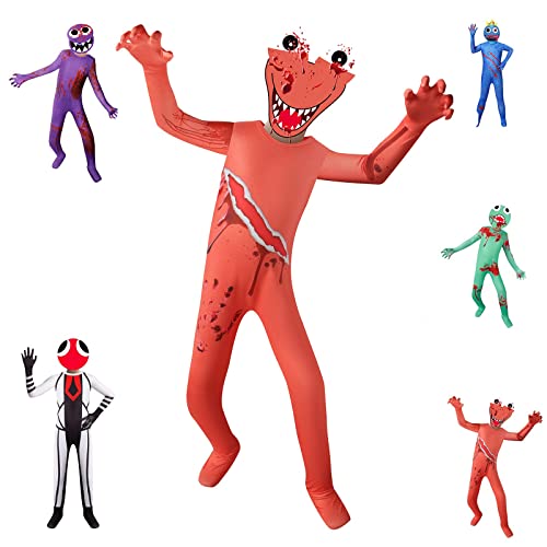 Rainbow Kostüm Kinder Friends, Gruselig Costume, Karikatur Monster Overall Cosplay Thema Kostüm, Kinderkleider Karneval Verkleidung Weihnachten Party Halloween, Blue Green Red Purple von Funjoyz