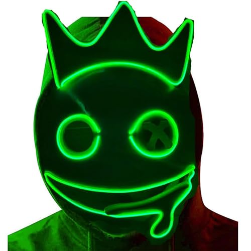 Funjoyz Rainbow Maske Friend,Horror Maske,Generische Halloween Maske für Weihnachten Karneval Fasching Tag der Toten Cosplay Maskerade Erwachsener Damen Herren Kind,Blue Green Red von Funjoyz