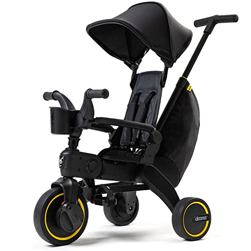 Doona Liki Trike Midnight *Special Edition* - das weltweit kompakteste Faltbare Dreirad - Hochwertig, multifunktional, Cooles Design - für Kinder von 10-36 Monate - Midnight/schwarz von Doona