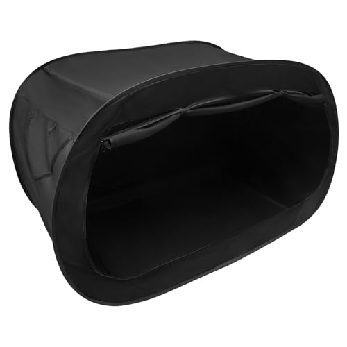 DOPBENT Pop Up Bettzelt, Sensorisches Zelt, Faltbare Atmungsaktive Betttunnel Betthimmel, Verdunkelungs Schlafzelt für Erwachsene und Kinder, Schwarz, 190 x 90 x 100 cm von DOPBENT
