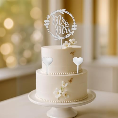 DOPENSPI 2 Sätze Mr & Mrs Deko Hochzeitstorte mit Liebesherz, Weiß Holz Cake Topper Hochzeit Mr & Mrs Cake Topper Tortendeko Hochzeit Holz Kuchen Toppers für Jubiläum Verlobung Antrag DOPENSPI 2 Sätze Mr & Mrs Deko Hochzeitstorte mit Liebesherz, Weiß Holz Cake Topper Hochzeit Mr & Mrs Cake Topper Tortendeko Hochzeit Holz Kuchen Toppers für Jubiläum Verlobung Antrag von DOPENSPI
