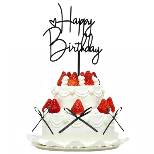 DOPENSPI Acryl Happy Birthday Cake Topper mit 10 Schleifen, Schwarze Happy Birthday Tortendeko Geburtstag für Kindergeburtstag Hochzeit Party Hochzeitstag Mädchen Jungen Frauen Mann DOPENSPI Acryl Happy Birthday Cake Topper mit 10 Schleifen, Schwarze Happy Birthday Tortendeko Geburtstag für Kindergeburtstag Hochzeit Party Hochzeitstag Mädchen Jungen Frauen Mann von DOPENSPI