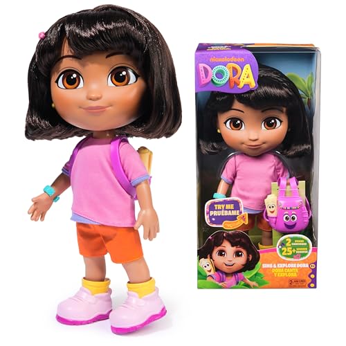 Dora, Sing & Explore Puppe Dora mit Musik, Soundeffekten, zweisprachigen Sätzen, Puppenkleidung und Zubehör, Spielzeug für Mädchen und Jungen ab 3 Jahren Dora, Sing & Explore Puppe Dora mit Musik, Soundeffekten, zweisprachigen Sätzen, Puppenkleidung und Zubehör, Spielzeug für Mädchen und Jungen ab 3 Jahren von DORA