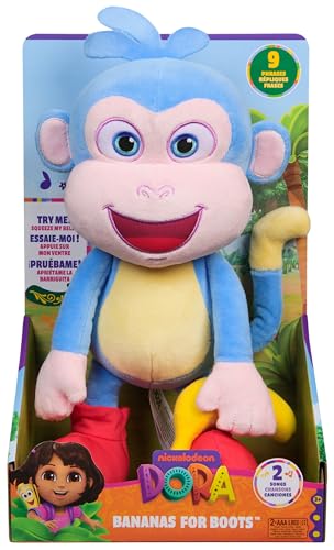 Dora Bananenfreund Boots - ca. 30 cm große, interaktive Plüschfigur zur beliebten TV-Serie mit 2 Liedern und 9 Sätzen, für fantasievolles Spielen, für Kinder ab 3 Jahren von DORA
