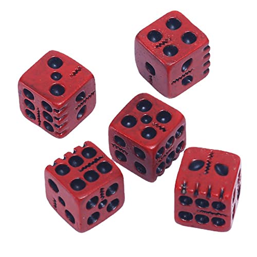 5pcs 18mm Red Skull Digital Würfel 6 Seitige Harzwürfel Kinder Puzzle Würfel Spielzeugbrettspielzubehör KTV ZiESS von DOSERTY
