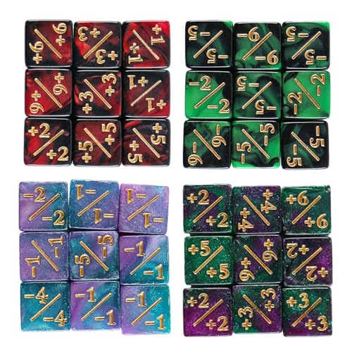 DOSERTY 36pcs Acrylic Dices Counters Small Tokens Dices Sechside Sided Loyalitätszähler Dices Positive Und Zähler von DOSERTY