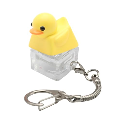 DOSERTY Entenquackender Fidgets-Spielzeug-Schlüsselanhänger, wiederaufladbar, lustiges Fidgets-Spielzeug, Enten-Tastatur-Tastenkappe, die Quacksalber zum Stressabbau mit Lichtern und Geräuschen für von DOSERTY