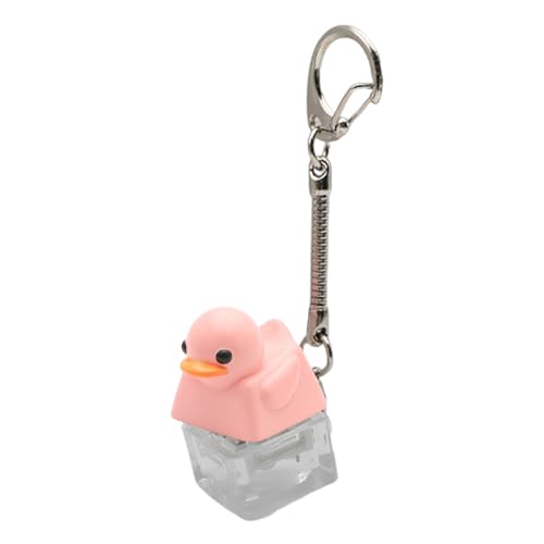 DOSERTY Entenquackender Fidgets-Spielzeug-Schlüsselanhänger, wiederaufladbar, lustiges Fidgets-Spielzeug, Enten-Tastatur-Tastenkappe, die Quacksalber zum Stressabbau mit Lichtern und Geräuschen für von DOSERTY