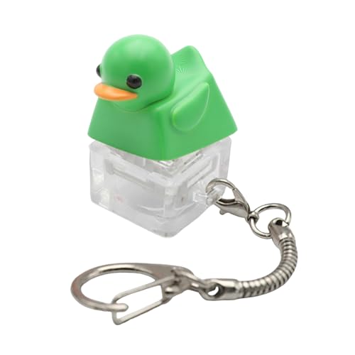 DOSERTY Entenquackender Fidgets-Spielzeug-Schlüsselanhänger, wiederaufladbar, lustiges Fidgets-Spielzeug, Enten-Tastatur-Tastenkappe, die Quacksalber zum Stressabbau mit Lichtern und Geräuschen für von DOSERTY