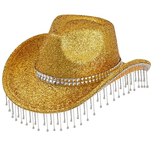 DOSERTY Fransenkristall Fedoras Für Erwachsene Teenager Karnevale Party Mit Schimmerndem Pulver Für Formelle Veranstaltungsfotozubehör von DOSERTY