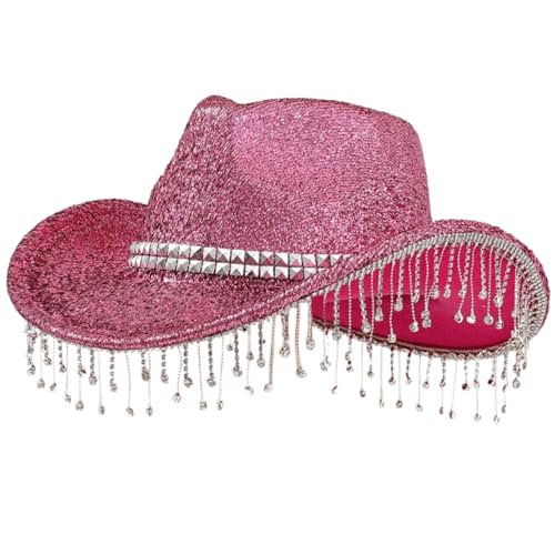 DOSERTY Fransenkristall Fedoras Für Erwachsene Teenager Karnevale Party Mit Schimmerndem Pulver Für Formelle Veranstaltungsfotozubehör von DOSERTY