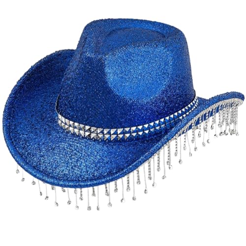 DOSERTY Fransenkristall Fedoras Für Erwachsene Teenager Karnevale Party Mit Schimmerndem Pulver Für Formelle Veranstaltungsfotozubehör von DOSERTY