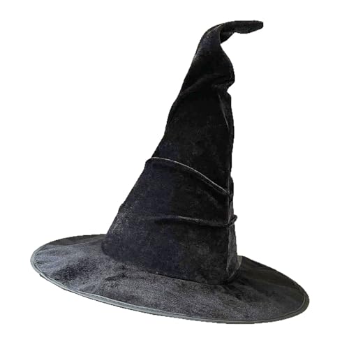 DOSERTY Hexenhut aus Crushed Fleece im Vintage-Stil, langlebig, Stahldraht, zerdrückte Struktur für Kostüme, Events und Rollenspiele, Zaubererhut, geheimnisvoller Hexenhut DOSERTY Hexenhut aus Crushed Fleece im Vintage-Stil, langlebig, Stahldraht, zerdrückte Struktur für Kostüme, Events und Rollenspiele, Zaubererhut, geheimnisvoller Hexenhut von DOSERTY