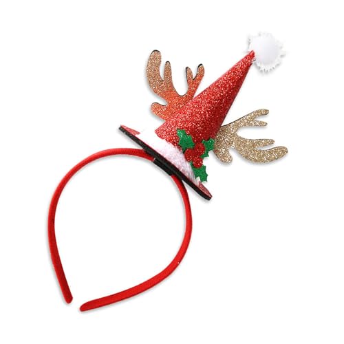 DOSERTY Neujahrs-Stirnband, Foto-Requisiten, lustiges Stirnband, Party-Schleife, Karaoke-Party, Haarreif, Weihnachtsgeweih, für Weihnachten, Bühne, Stirnbänder für Kinder von DOSERTY