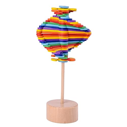 DOSERTY Rotierendes Lollipop Holz Eltern Kind Bunte Bildungsspielzeug Dekompression Ornament Haushalt Home Office Dekoration von DOSERTY