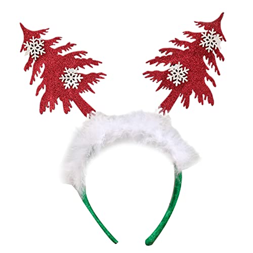 DOSERTY Weihnachtsbaum Stirnband Weihnachtsbaum Haarreifen Haarband Schneeflocke Stirnband Party Hut Schneeflocke Stirnbänder für Erwachsene von DOSERTY