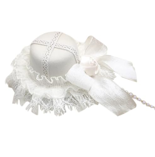 Kleine Haarspangen mit Hutband für Damen, Flapper-Fascinator, Zubehör für Cosplay, elegante Perlen, Rose, Cosplay, florale Haarspangen, Mädchen von DOSERTY