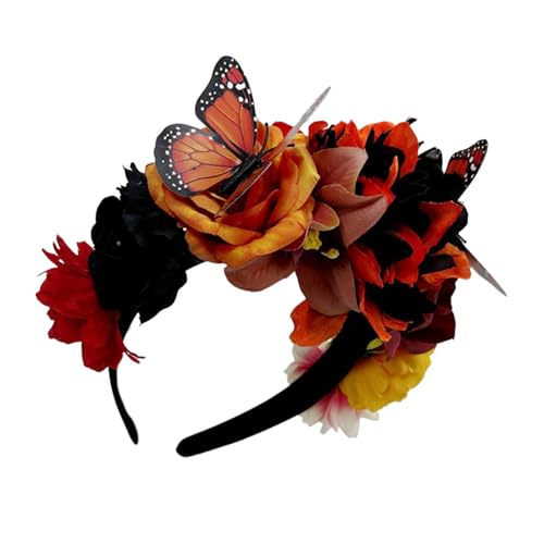 Mexiko Festival Haarband Schmetterling Stirnband Cosplay Kostüm Kopfbedeckung Family Gathering Day Of The Death Hairhoop von DOSERTY