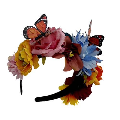 Mexiko Festival Haarband Schmetterling Stirnband Cosplay Kostüm Kopfbedeckung Family Gathering Day Of The Death Hairhoop von DOSERTY